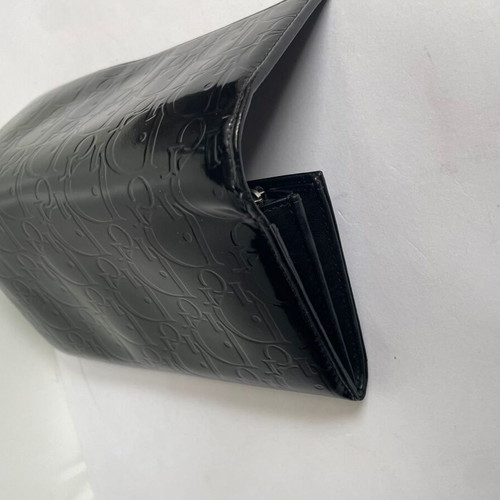 Dior black leather wallet used