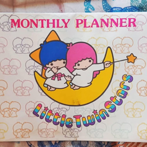 Vintage Sanrio Little Twin Stars Monthly Planner new (1984)