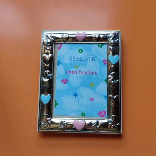 Silver baby photo frame linea bambini like new