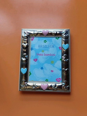 Silver baby photo frame linea bambini like new