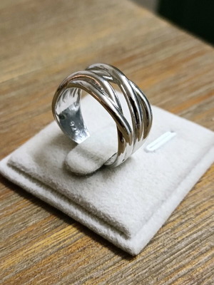 Silver adjustable ring 925 silver plated used