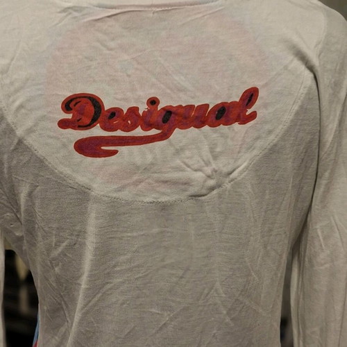 Desigual spring blouse like new, size M-L, white multicolor