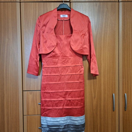 Angelos Psarros summer dress set with bolero like new, pink