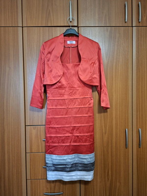 Angelos Psarros summer dress set with bolero like new, pink