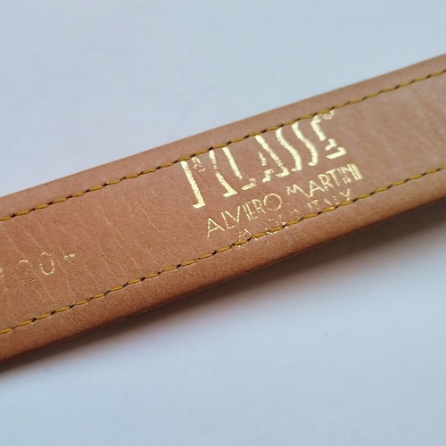 1st Classe Alviero Martini Geo Printed Leather Belt New, Size 100 cm