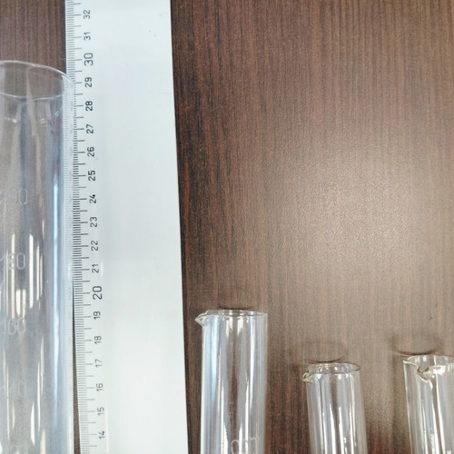 Glass volumetric cylinders like new, set of four, 1960s