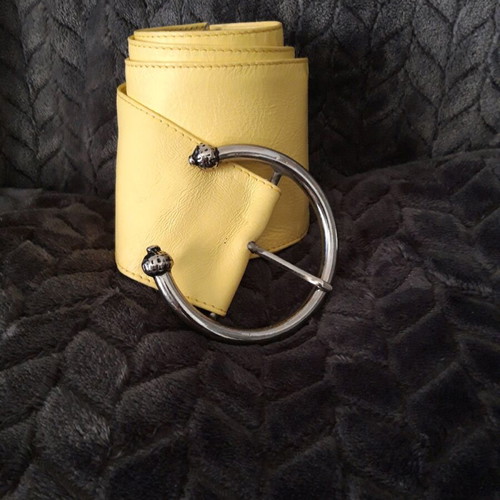 Women's belt new, yellow, genuine Napa leather, size 107 cm