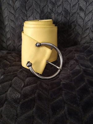 Women's belt new, yellow, genuine Napa leather, size 107 cm
