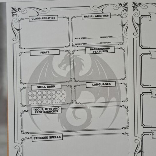 D&D Character Sheets Set of 5, Like New