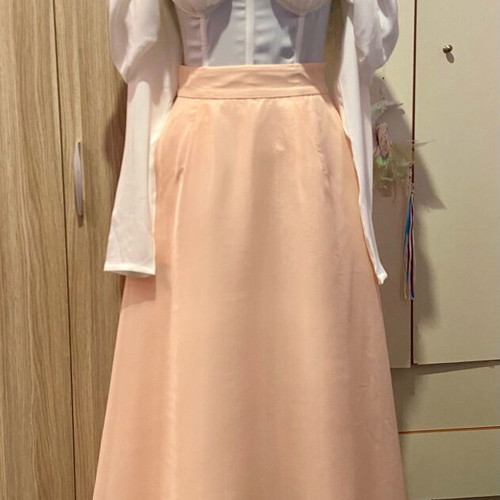 Ethereal salmon pale asymmetrical party skirt like new, size XXS