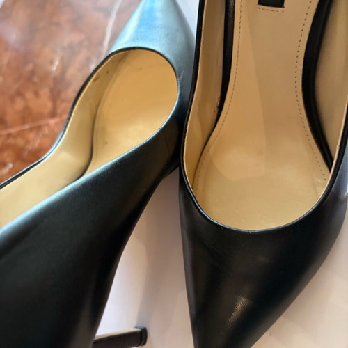 Nine West black leather heels used, size 37