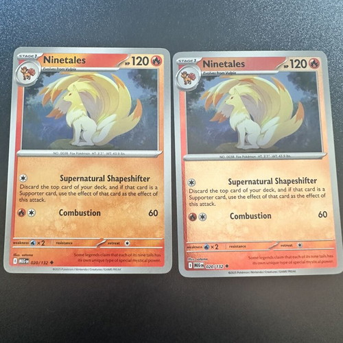 Ninetales 020/132 Mega Evolution Pokemon cards, normal and reverse