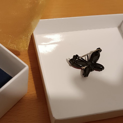 Silver Snowflake Pin and Red Butterfly Pin new
