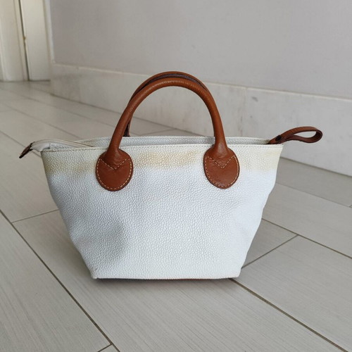 Vintage Thiros small handbag like new, white and brown details