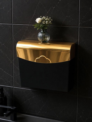 Toilet Paper Holder Scandinavian Luxury with Gold Details