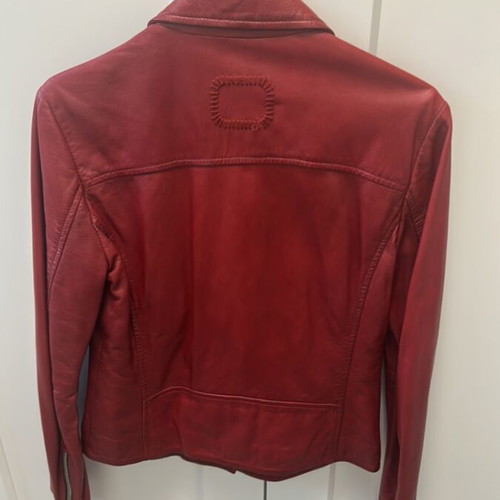 Tigha red leather jacket small, like new