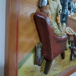 Μεγάλο ανάγλυφο τοίχου ρολόι Grand Hotel με 3 αναλογικά καντράν