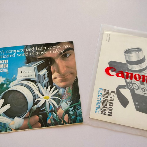 Canon Autozoom 814 Electronic brochures used, pack of 2, 70s