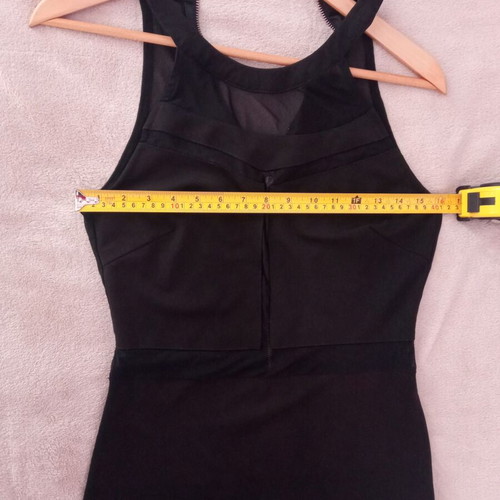 Morena Spain Black Evening Midi Dress with Mesh Details size L like new