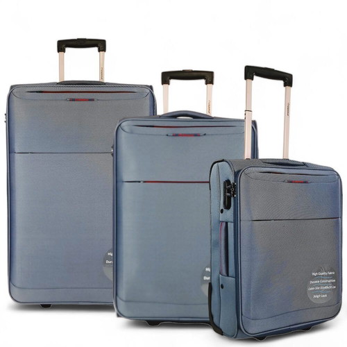 Diplomat ZC6039 suitcase set of 3, new, blue fabric