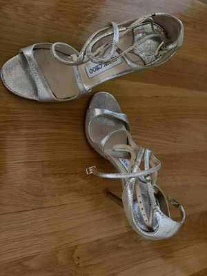 Jimmy Choo Silver Sandals Size 37 Like New