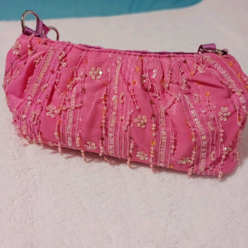 Pink shoulder bag new with sequins