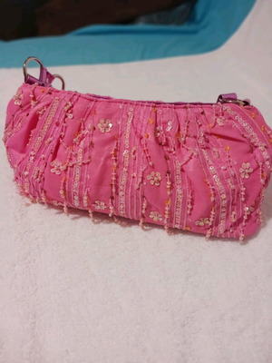 Pink shoulder bag new with sequins