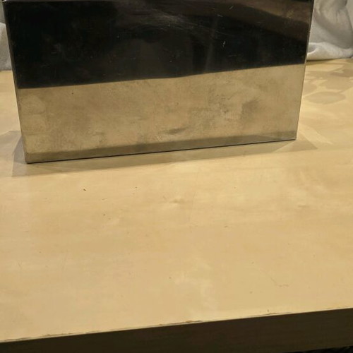 Stainless steel storage box like new with lid and divider