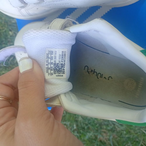 Adidas Stan Smith sneakers used, size 26, white and green