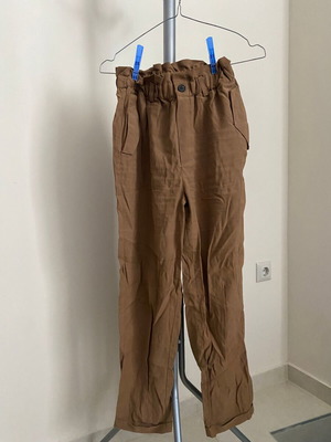 Paperbag trousers brown camel high-waisted Pull & Bear like new, size S