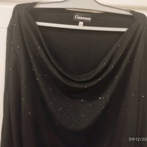 Cinnamon black evening blouse XXL like new