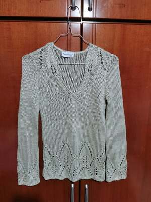 Πλεκτή μπλούζα μπεζ μεταχειρισμένη, one size, Nouveau