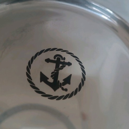 Stainless steel plate new with sea design 23cm