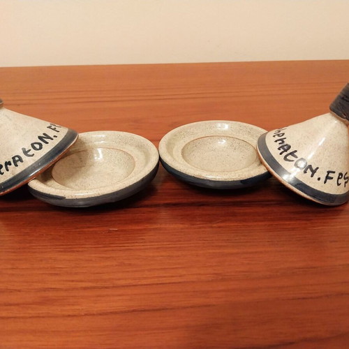 Boho Ethnic Moroccan Tajine Miniatures Set of 2 like new