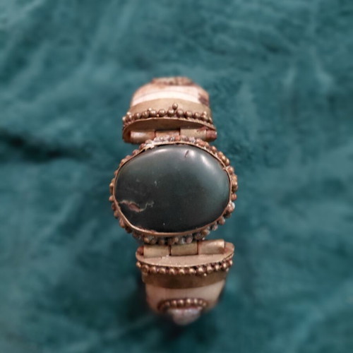 Vintage Tibetan Bracelet with Jade and Bone, like new