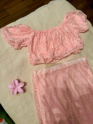 Crop blouse and maxi skirt set new, pink, unworn