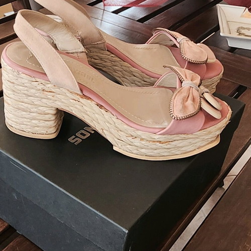 Sonia Rykiel Brina sandals used, vintage, size 37, pink