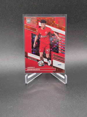 Panini Donruss Elite FIFA Soccer Red Disco Stefan Bajcetic Rookie Card used