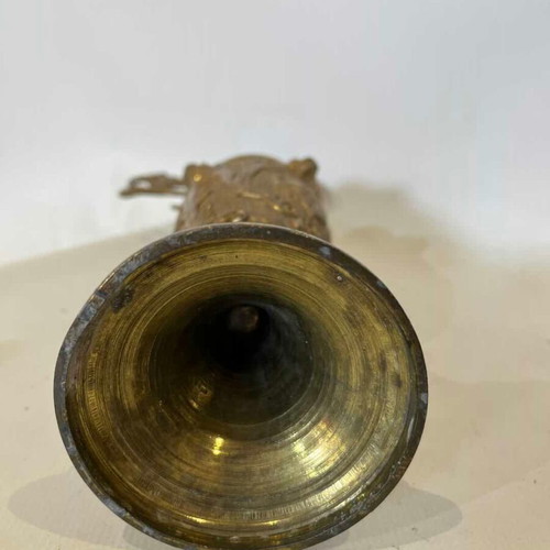 Vintage bronze decorative pitcher with baroque reliefs