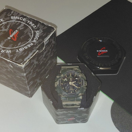 Casio G Shock GA-1000-5AER watch, green camo