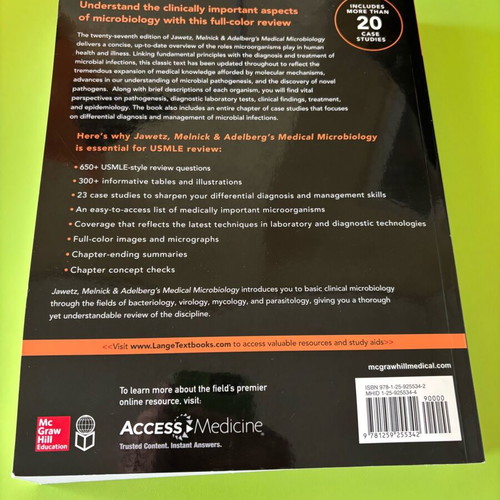 Jawetz Melnick & Adelberg's Medical Microbiology 27th Edition like new