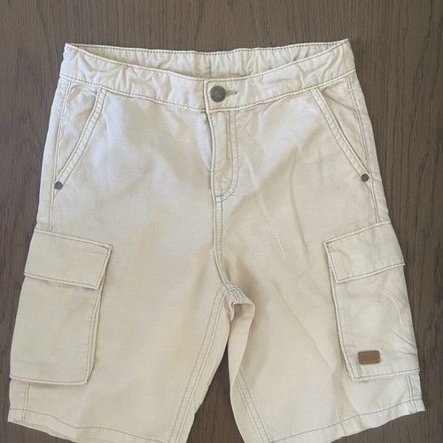 Mayoral boys' polo shirt and cargo shorts set like new, beige and blue