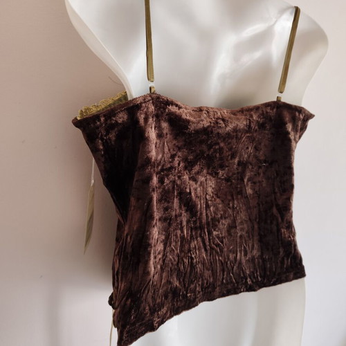 Velvet corset with gold details and green stones, new, Parisian style