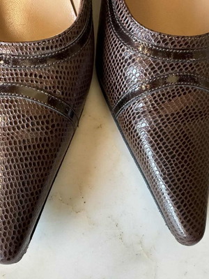 J. Bournazos leather pumps with snake pattern like new