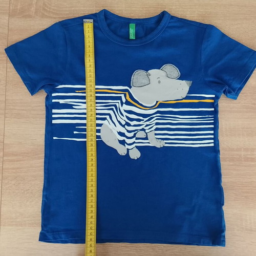 Benetton short-sleeve shirt for boy 4-5 years like new, gray and blue