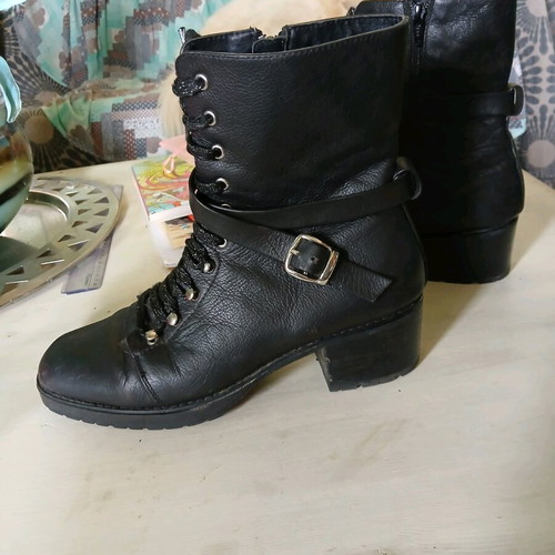 Miista black ankle lace up boots used, size 40, leather