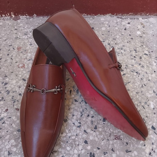 Cesare Paciotti Horsebit leather loafer size 41 new, cognac brown