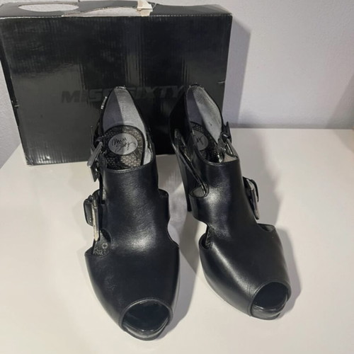 Miss Sixty black high-heeled shoes used, size 39, open sides and front