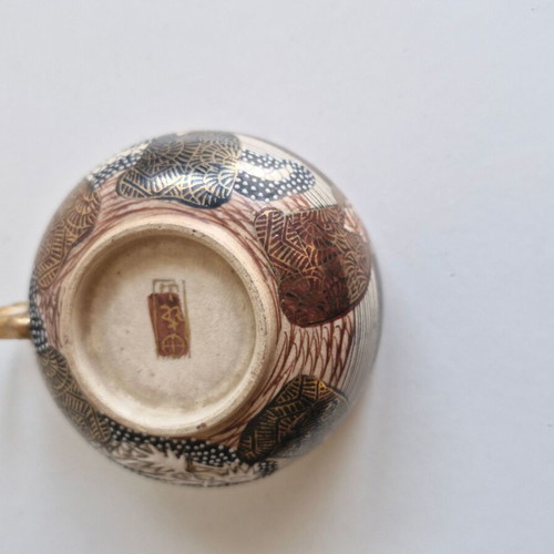 Satsuma collectible cup used with Japanese figures