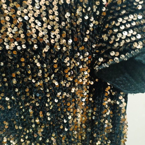 Evita dress with gold sequins for 8-year-old girl new, black and gold
